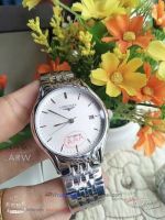 Perfect Replica Longines Stainless Steel Case White Face Couple Watch